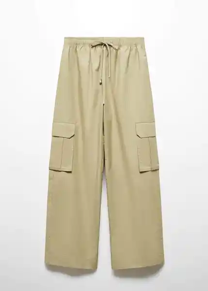 Pantalón Tortello Beige Talla M Mujer Mango