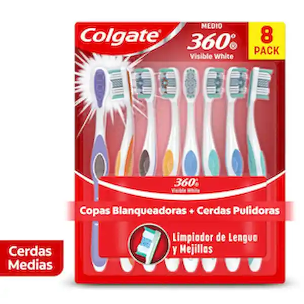 Colgate Cepillo de Dientes 360° Visible White