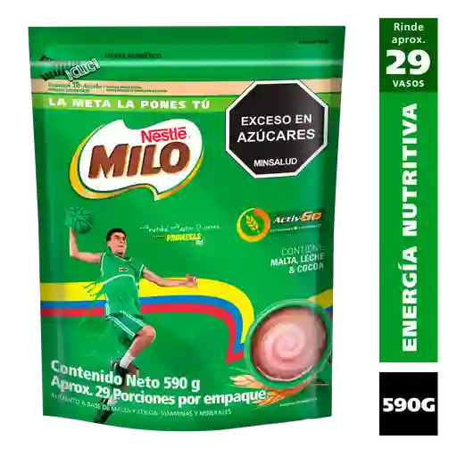 MILO ACTIV-GO modificador de leche a base de malta y cocoa x 590g