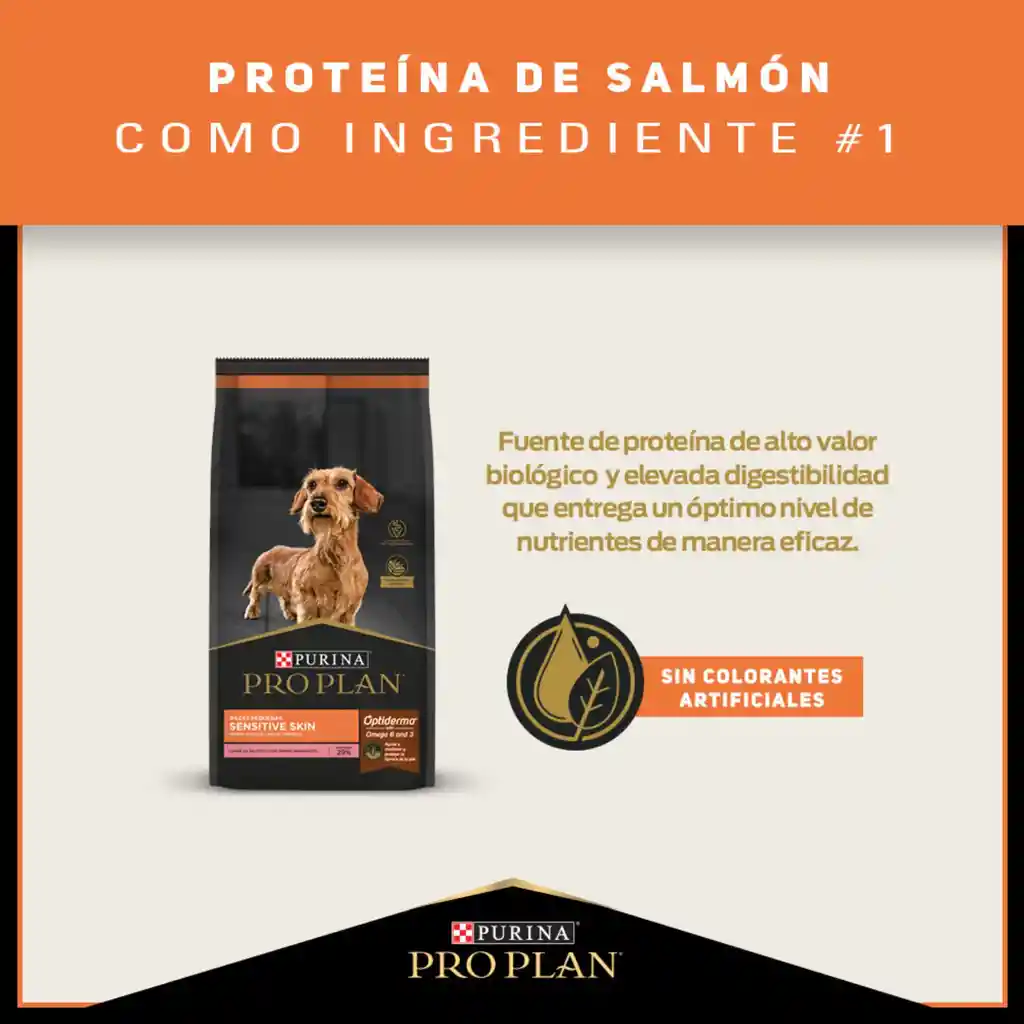 Comida para perros adultos piel sensible razas pequeñas Purina Pro Plan x 1 kg