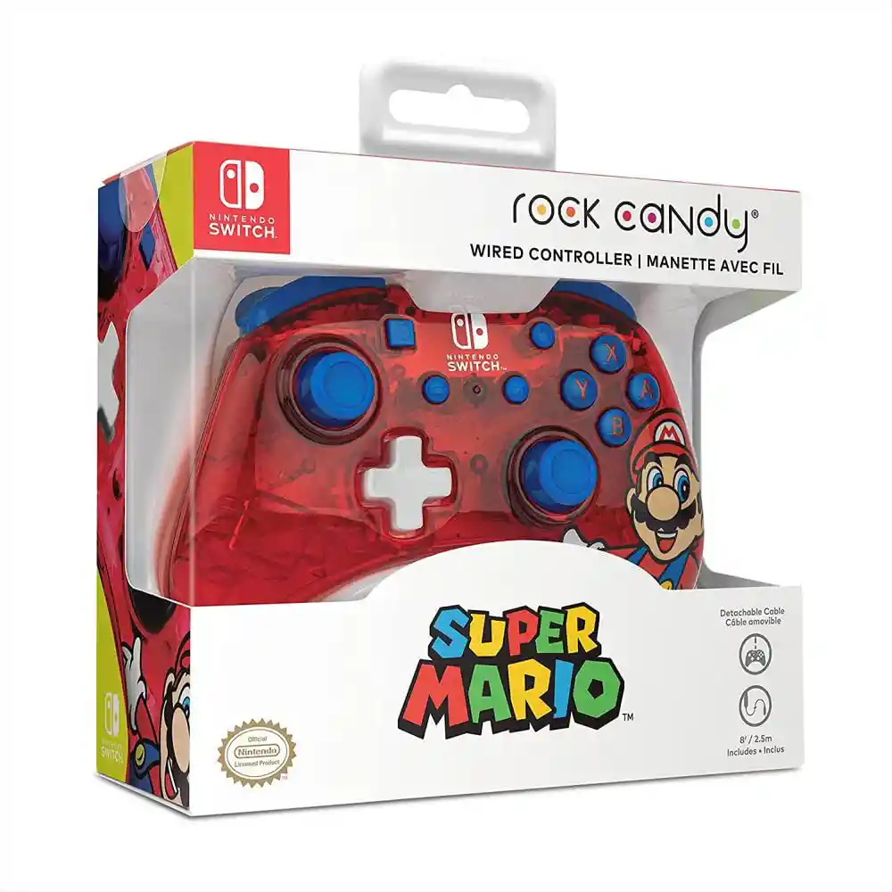 Control Alámbrico Nintendo Switch Rock Candy Super Mario