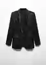 Blazer Americana Glitter Negro Talla XS Mujer Mango