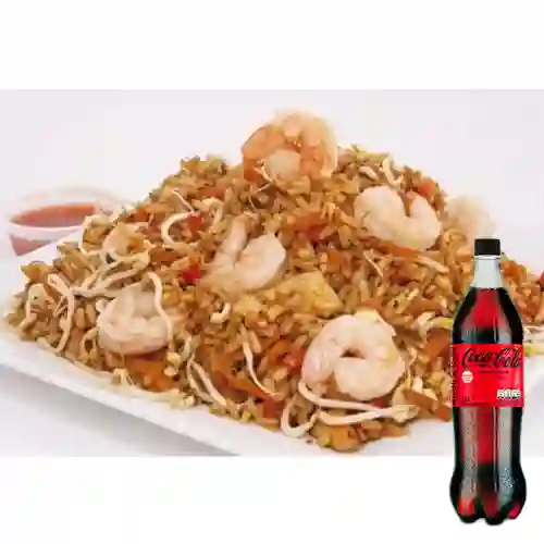 Combo Arroz Camarones + Coca Cola Sin Azúcar 1.5L