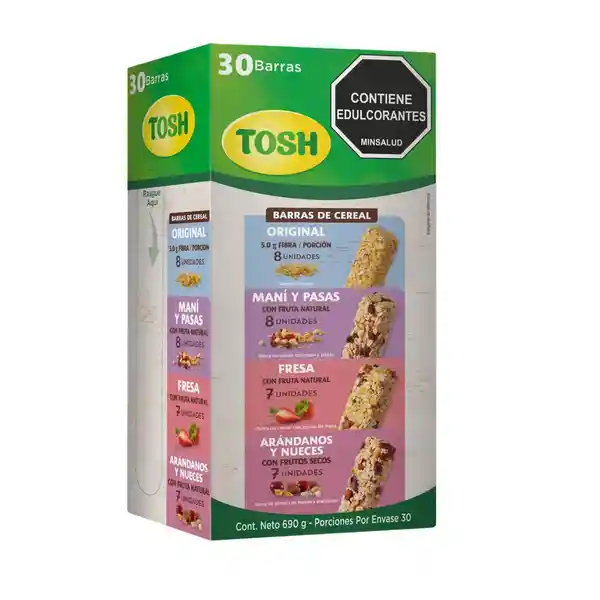 Tosh Barra de Cereal en Sabores Surtidos