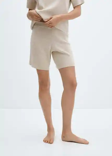 Short Pijama Avellana Beige Talla M Mujer Mango