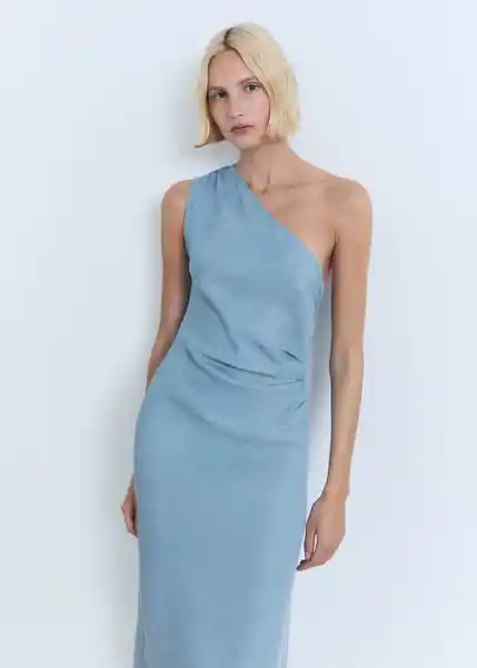 Vestido Mayla Tejano Medio Talla XS Mujer Mango