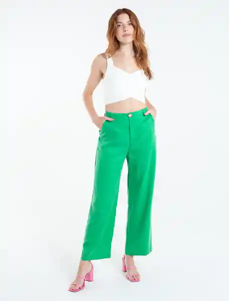 Pantalón Diez Mujer Verde Antioquia Oscuro Talla 6 Naf Naf