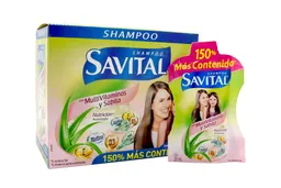 Savital Shampoo Multivitaminas y Sábila Nutrición Avanzada