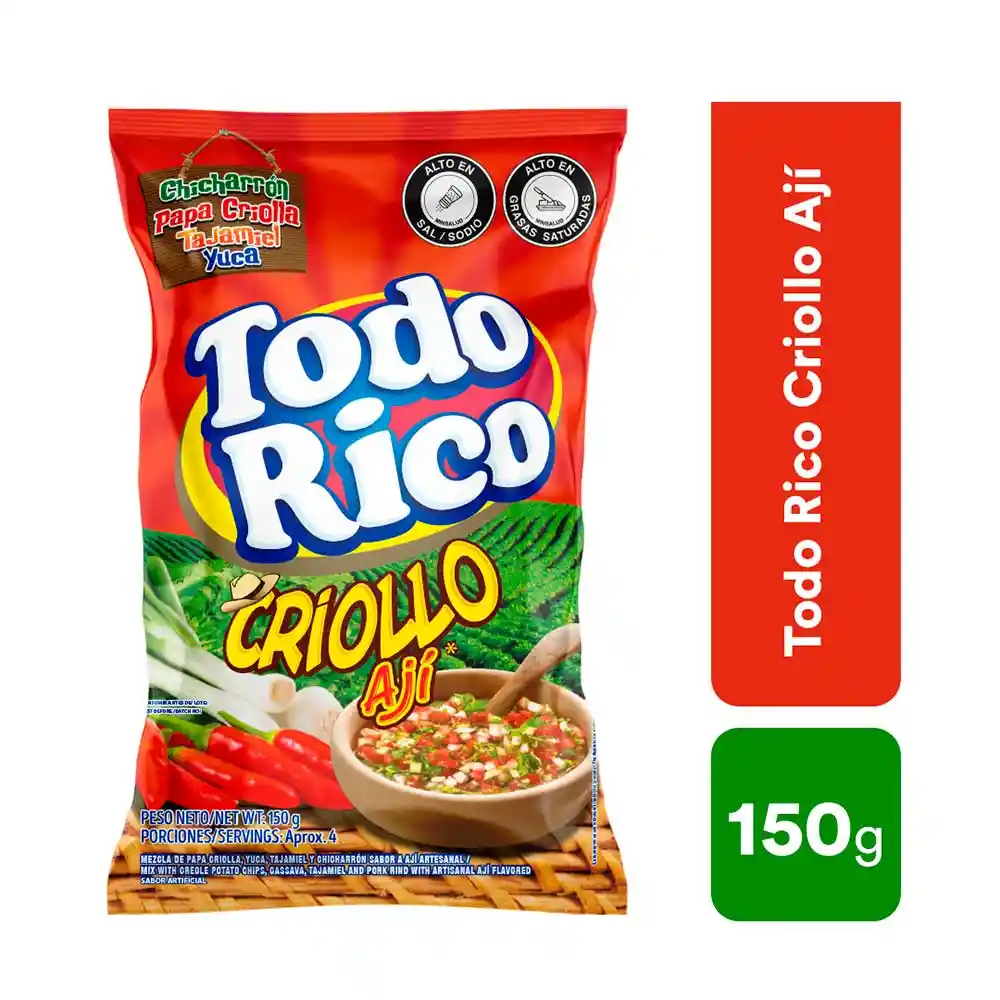 Todo Rico Criollo Ají Papa Criolla Yuca Tajamiel Chicharrón