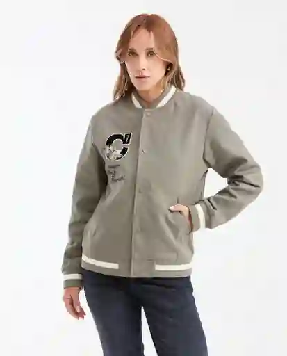Chaqueta Bomber Embroidery Verde Cerro Oscuro Talla L Chevignon