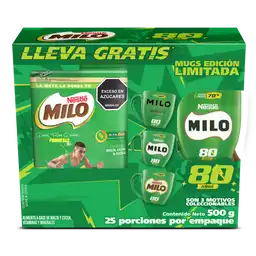 MILO bebida en polvo gratis mug 80 años x 500g