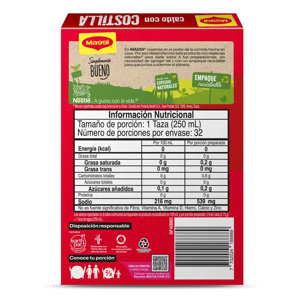 Caldo con Costilla MAGGI 8 cubos x 88g