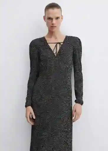 Vestido Pomelo Negro Talla XS Mujer Mango