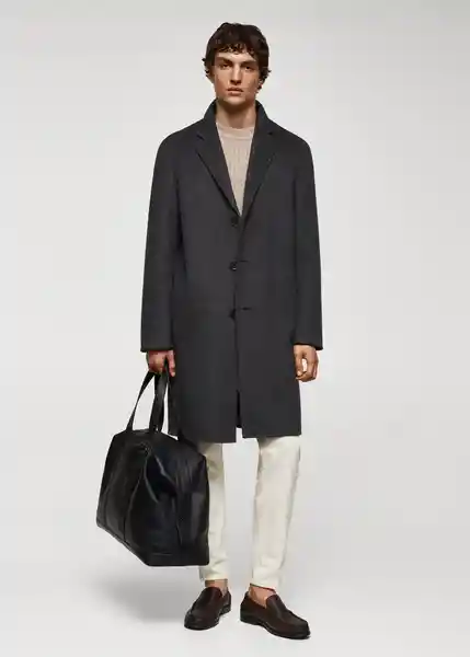 Abrigo Lisburn Gris Talla S Hombre Mango