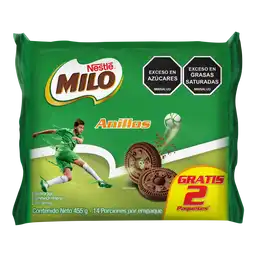 Galletas MILO Anillos rellenas con crema Pague 12 lleve 14 Unds x 455g