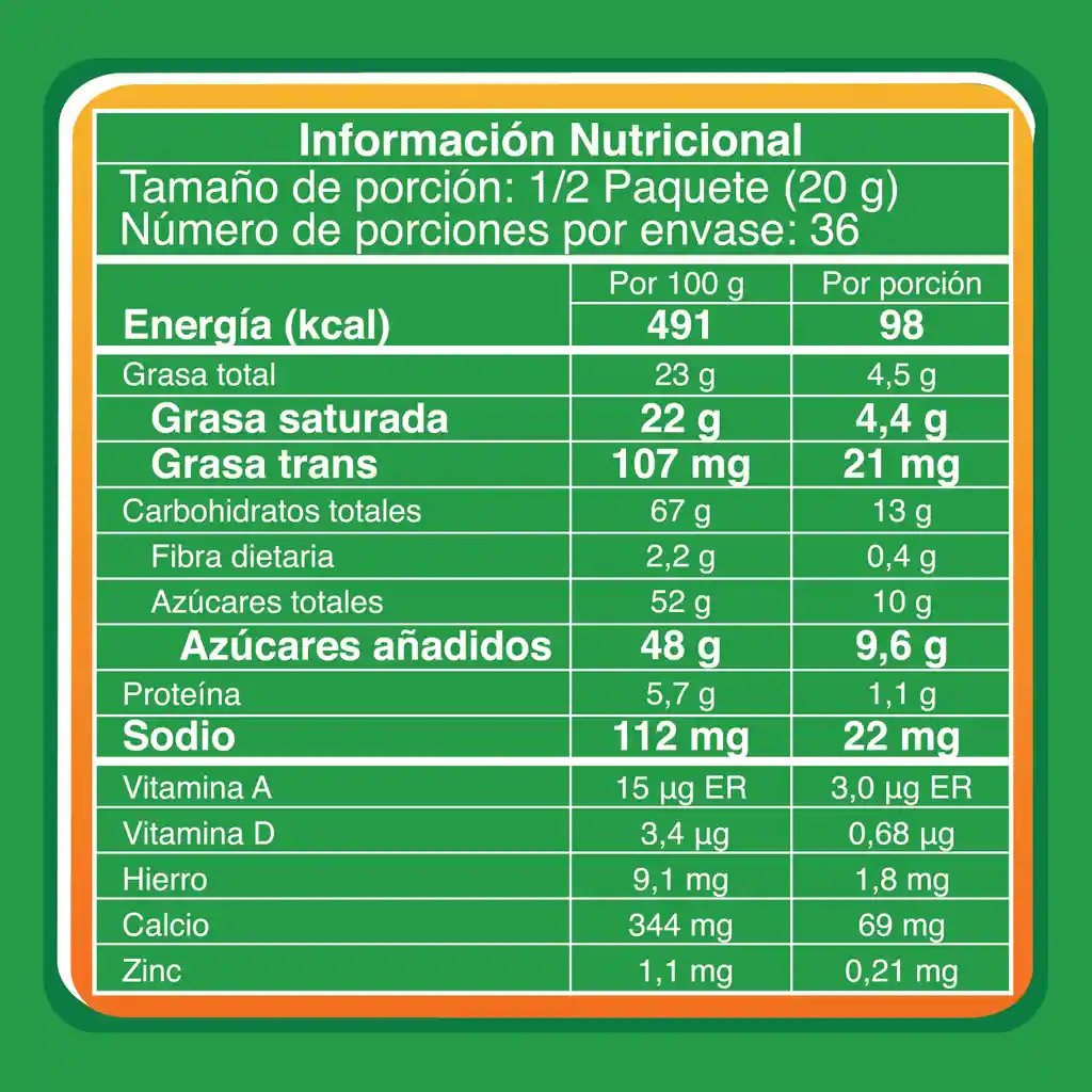 MILO NUGGETS cubiertos con sabor a chocolate 18 Unds x 20g c/u