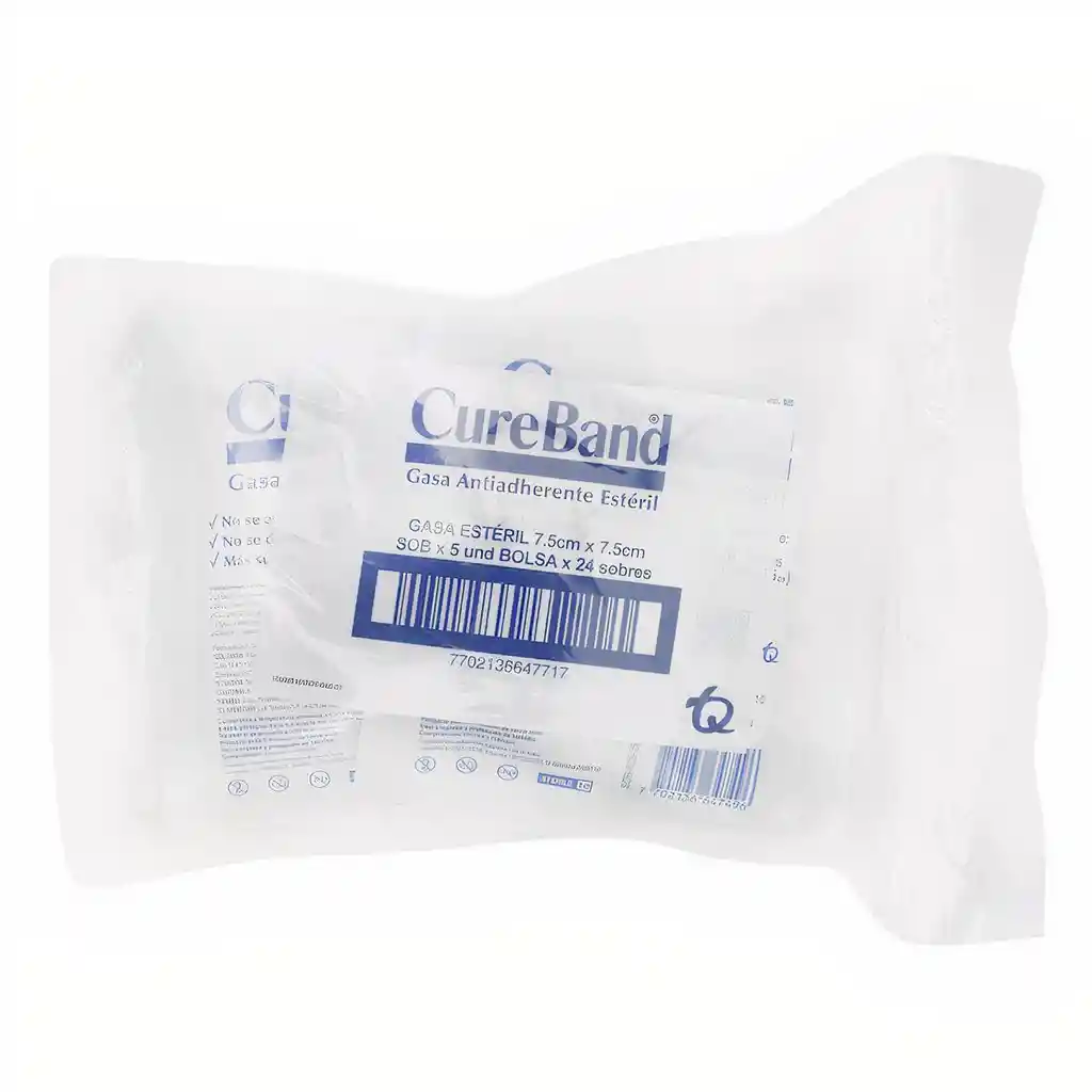 Cure Band Gasa Premium 7.5X7.5 Sobre X 5