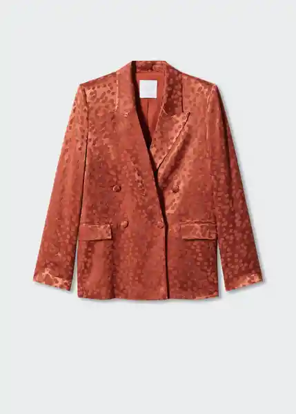 Blazer Americana Topete Terracota Talla 27 Mujer Mango