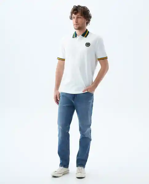 Camiseta Hombre Blanco y Amarillo Talla XXL 809f021 Americanino