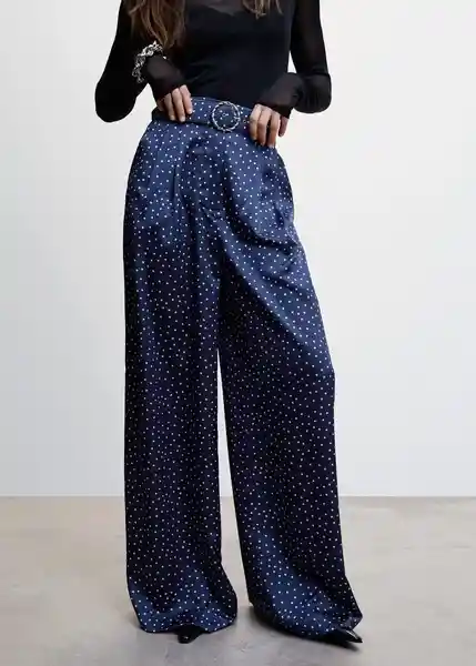 Pantalón Adela Azul Talla 44 Mujer Mango