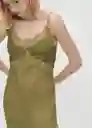 Vestido Sezai Khaki Talla XL Mujer Mango