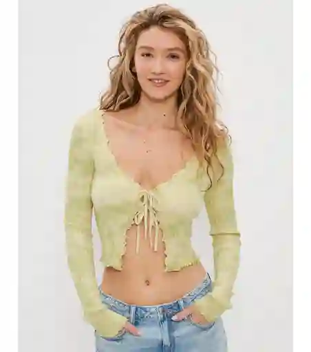 Suéter Tejido Mujer Verde T MEDIUM 400387600211 American Eagle