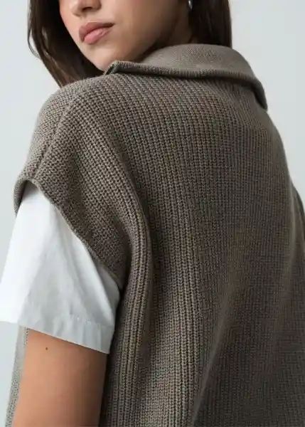 Blusa Manga Sisa Tejido Gris Aluminio Claro M/L 082G070 Naf Naf