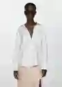 Camisa Samara Blanco Talla L Mujer Mango