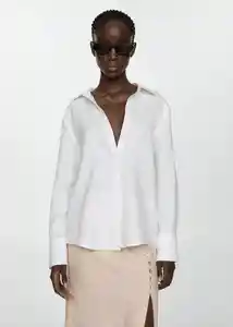 Camisa Samara Blanco Talla L Mujer Mango