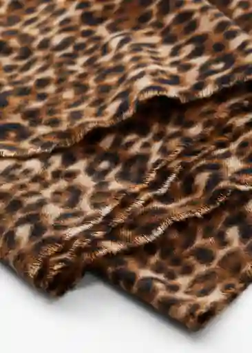 Bufanda Leopard Chocolate Talla 99 Mujer Mango