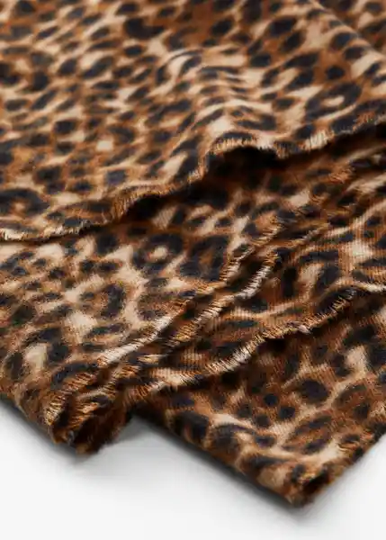 Bufanda Leopard Chocolate Talla 99 Mujer Mango