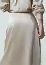 Falda Amantina Mujer Crudo Pluma Medio Talla 6 442G325 Naf Naf