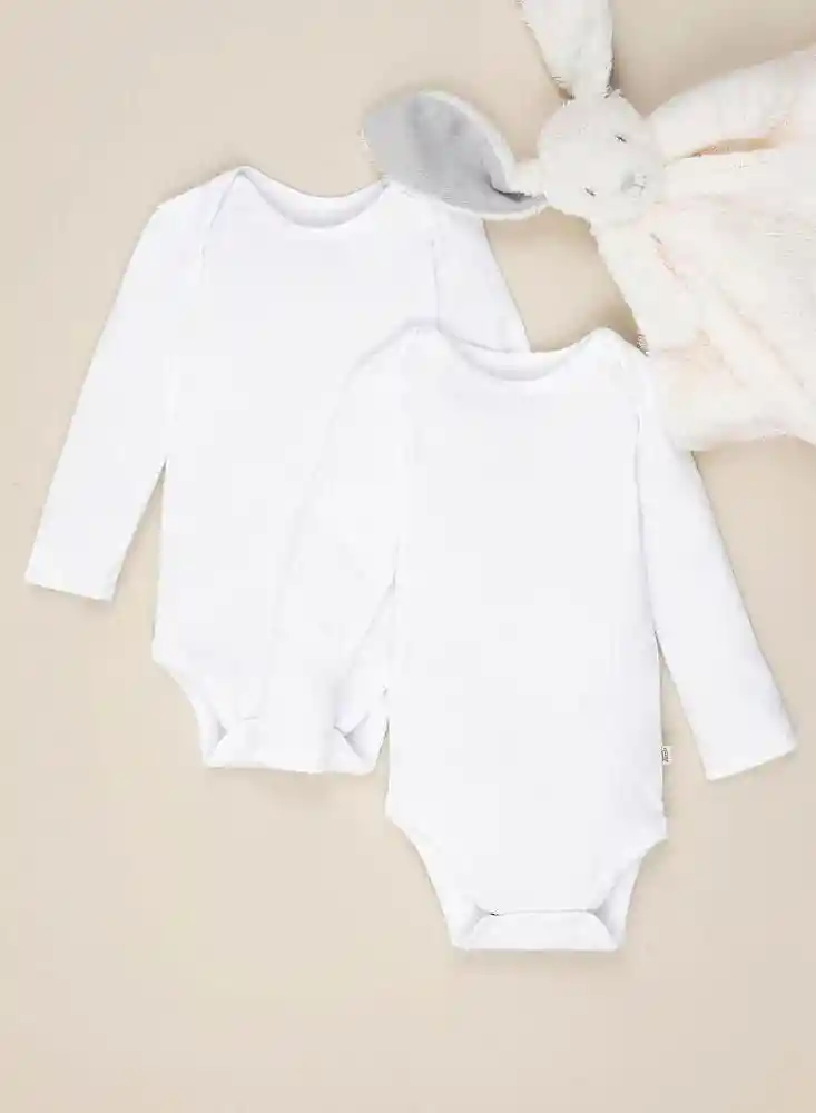 Body Bombom Bebe Niña X2 3/6 Meses-blanco900