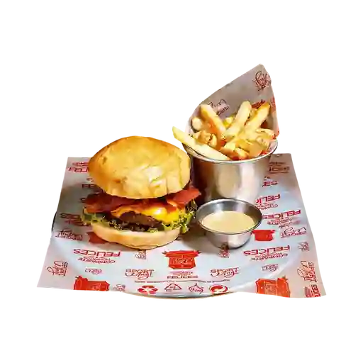 Bacon Cheese Burger + Papas