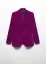 Blazer Americana Combi Morado Talla 24 Mujer Mango