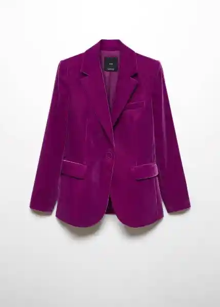 Blazer Americana Combi Morado Talla 24 Mujer Mango