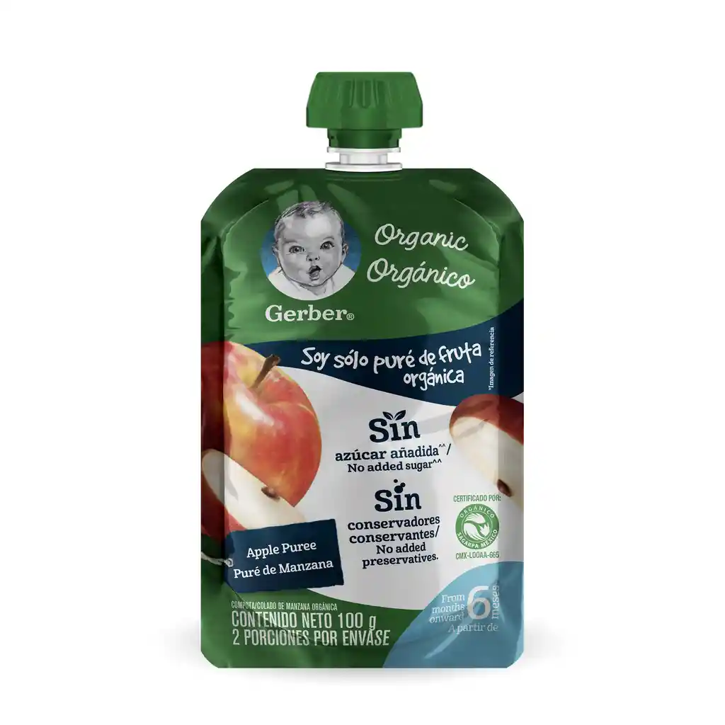 Compota orgánica GERBER manzana x 100g