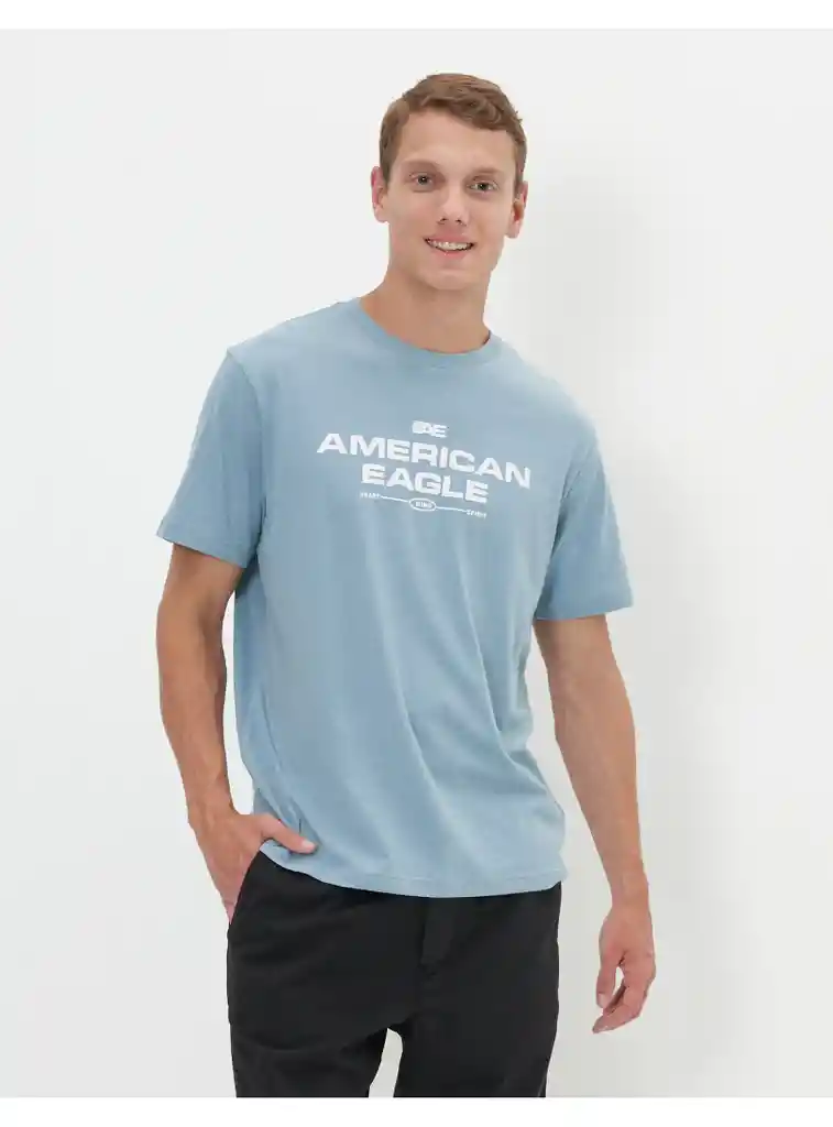 Camiseta Hombre Azul Talla MEDIUM 400389264817 American Eagle