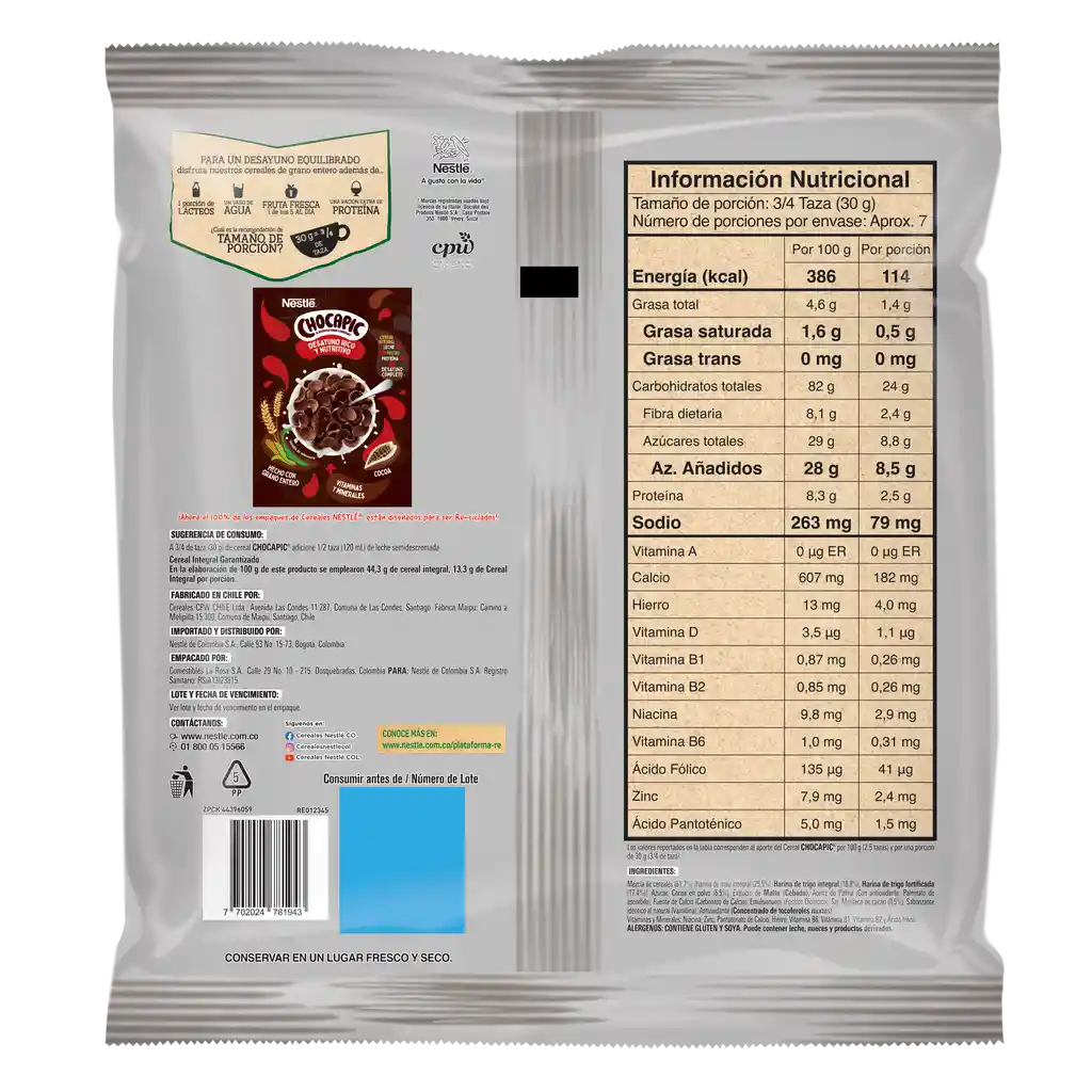 Cereal CHOCAPIC Nestlé por 200g