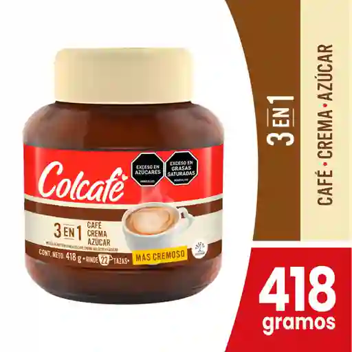 Colcafé Café 3 en 1 Crema no Lactea y Azucar Pet Barrigón 418 g