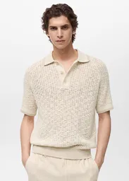 Camiseta Polo Roca Marfil Talla M Hombre Mango