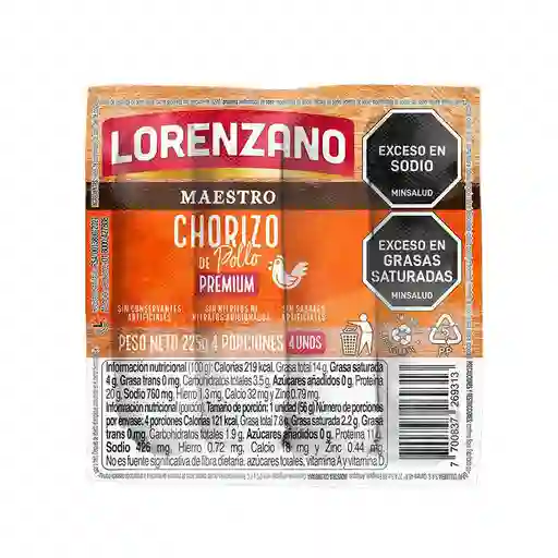 Lorenzano Chorizo de Pollo Maestro Premium