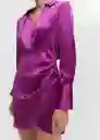 Vestido Pesto Morado Talla S Mujer Mango