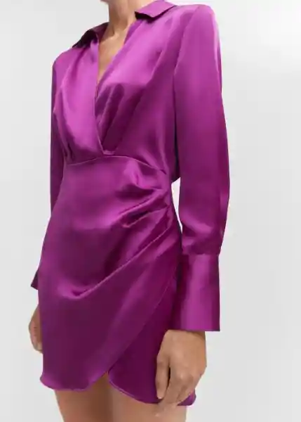 Vestido Pesto Morado Talla S Mujer Mango