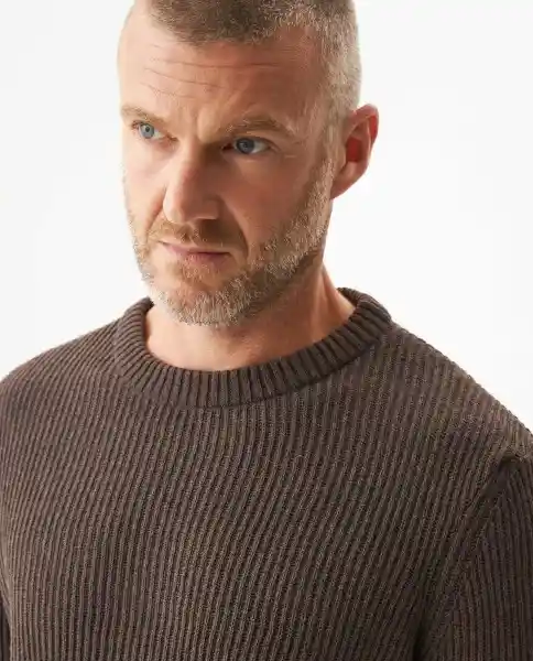 Suéter Mix Masculino Café Cebada Claro Talla L Chevignon