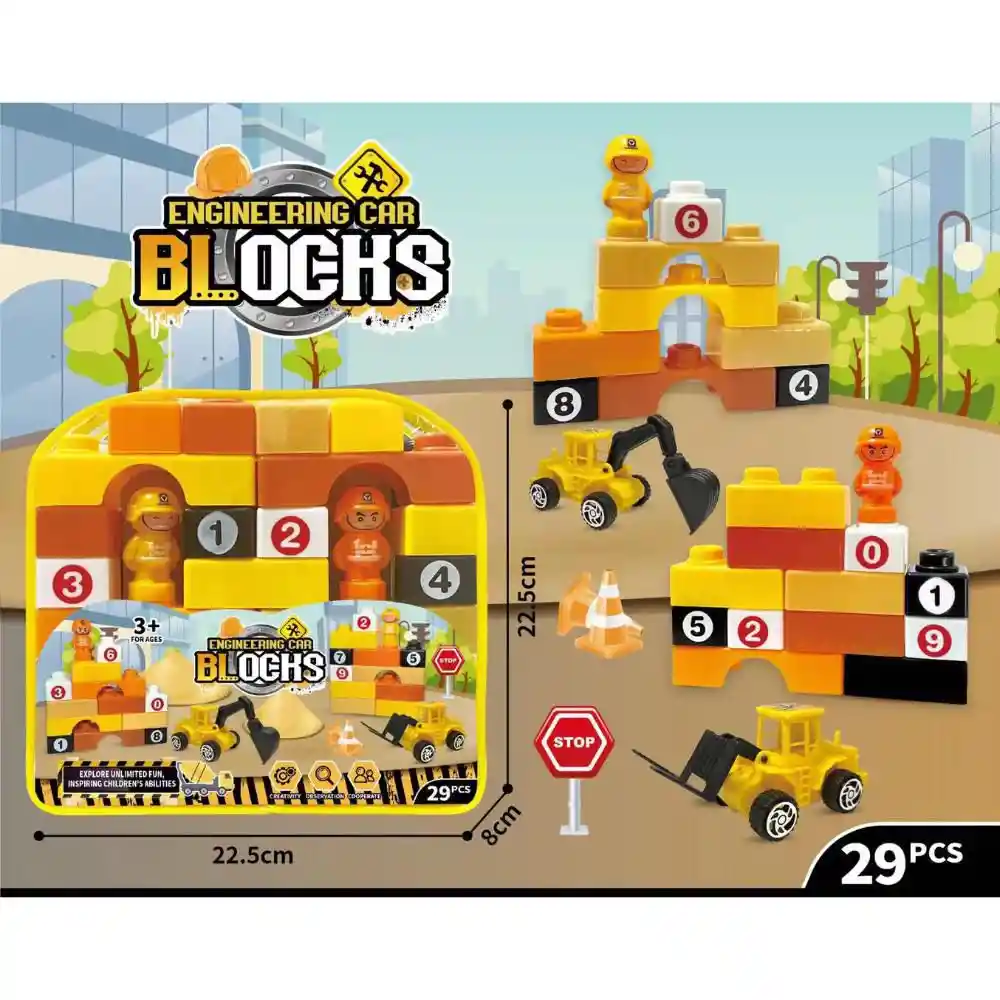 Plasticos Asociados Engineering 29 Pieza Estuche Vinilo Juego de Bloques
