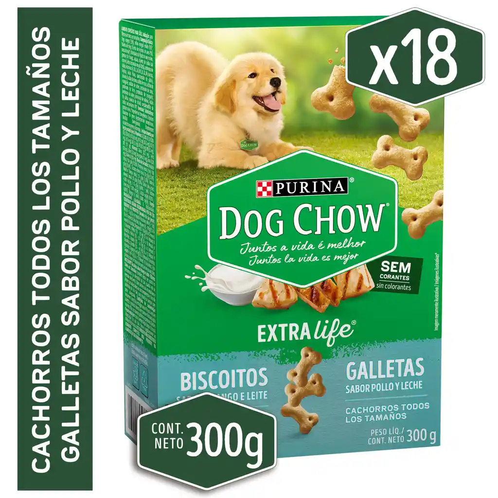 Snack galletas para perros cachorros Dog Chow todos los tamaños x 300gr