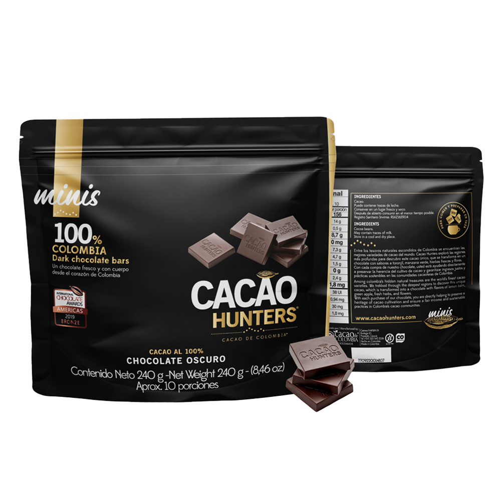 Cacao Hunters Minis 240gr Colombia 100%