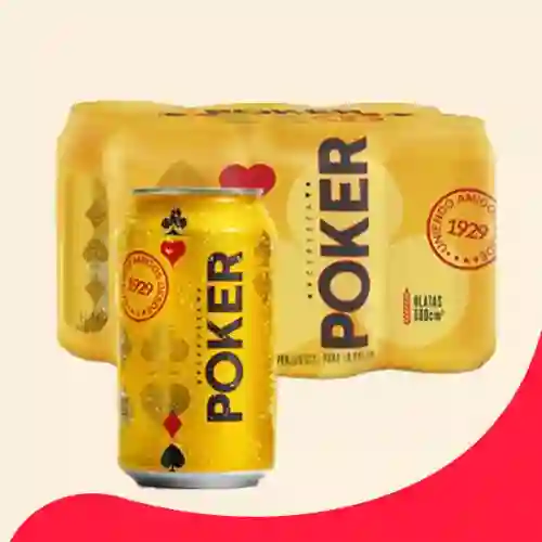 Cerveza Poker 330 Lata Sixpack
