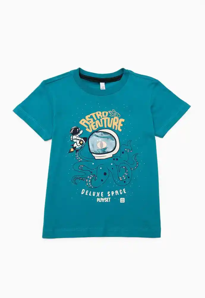 Camiseta Manga Corta 5t-azul